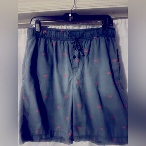 Merona Blue Drawstring Shorts with Red Crabs